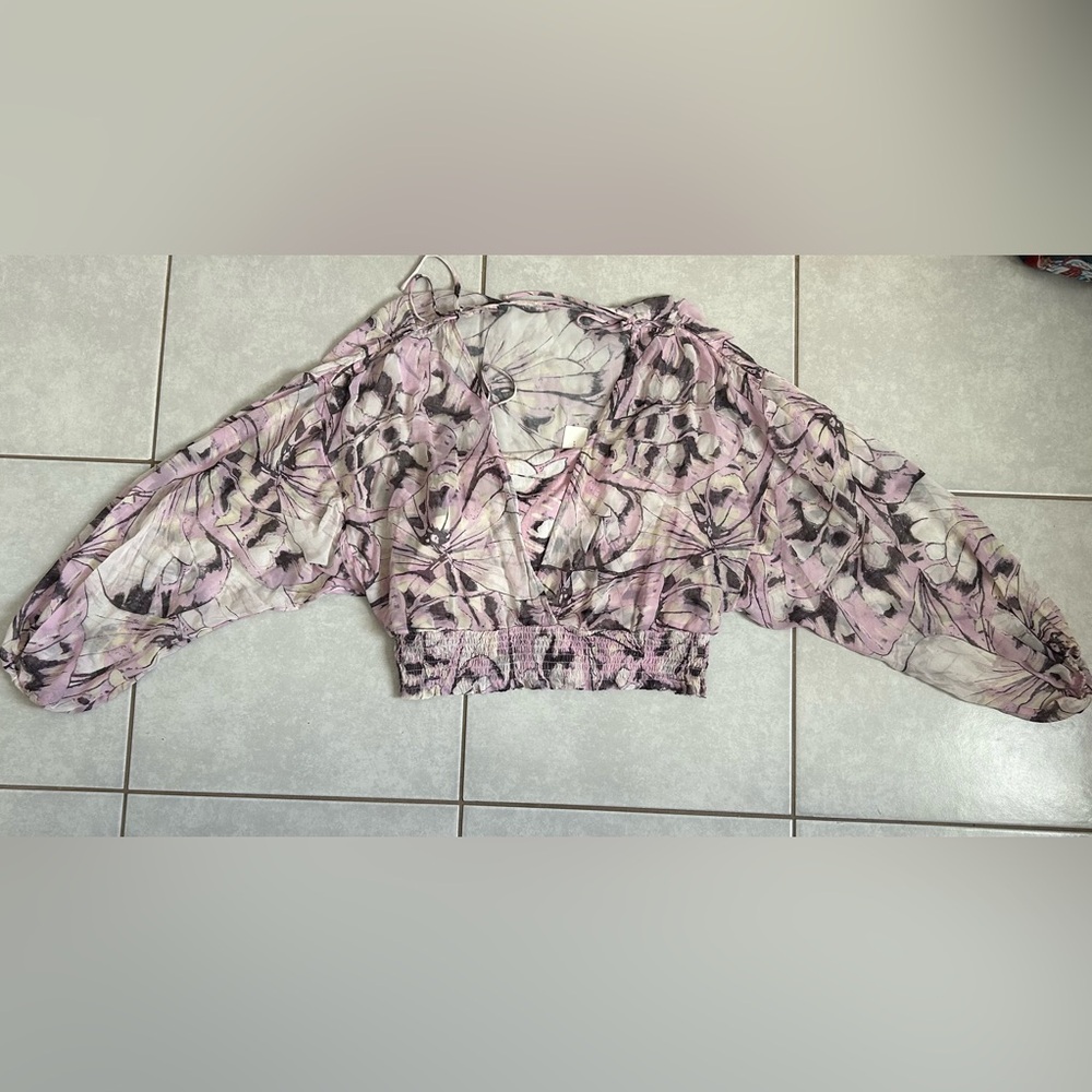 Anthropologie Sheer Peasant Top - Picture 5 of 13